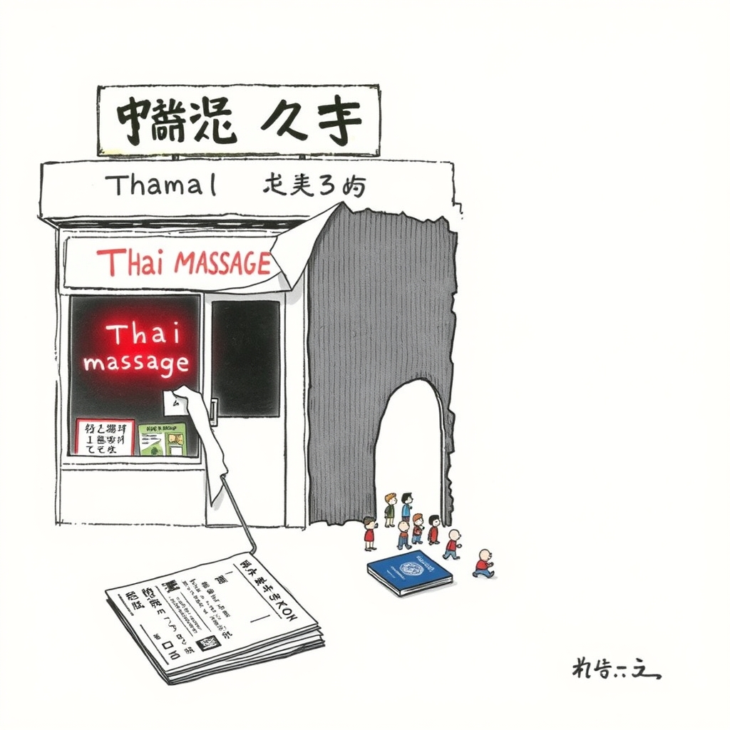 「タイ古式マッサージ」偽装の性風俗店　「留学」在留資格のタイ人3人を働かせた疑い　監理団体職員ら2人を入管難民法違反で再逮捕　警視庁
